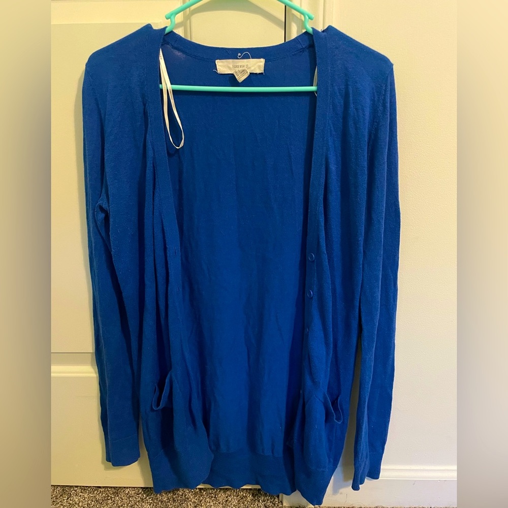 Blue Buttoned Cardigan